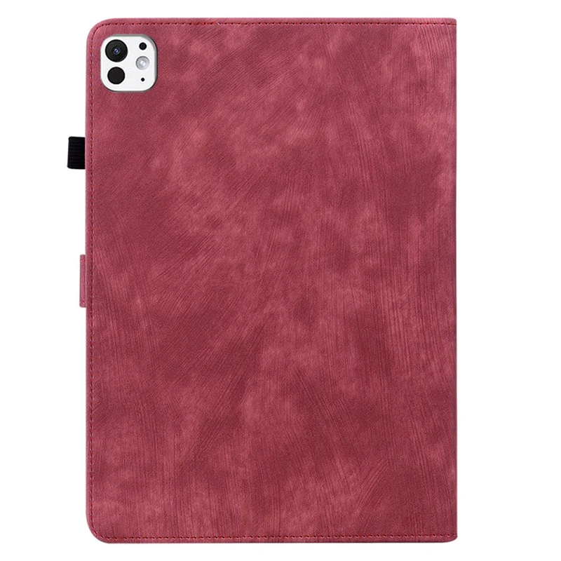 For iPad Pro 11 (2025) / 11 (2024) Wholesale Tablet Cases Tiger Pattern PU Leather Anti-slip Protective Cover - Red