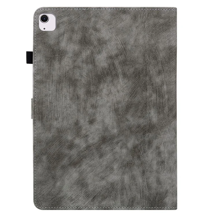 Funda Para iPad Air 13 (2024) Caso de Cuero PU Soporte Carcasa Tablet Lindo Dibujo Estampado de Tigre - Gris