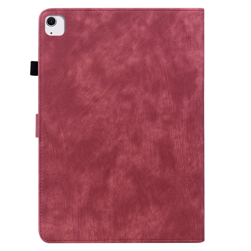 For iPad Air 13 (2026) / (2025) / (2024) Case PU Leather Stand Tablet Shell Cute Cartoon Tiger Imprinted - Red
