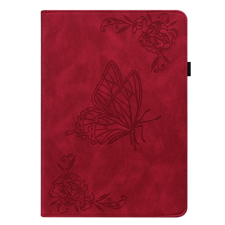 Capa de Tablet de Couro PU para iPad Pro 11 (2024) Anti-Arranhões com Porta-Cartões Flip Tablet - Vermelho