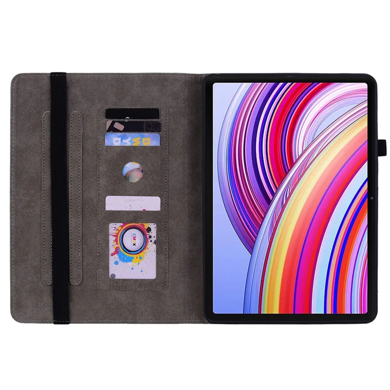 For Xiaomi Redmi Pad Pro / Redmi Pad Pro 5G / Poco Pad Case Rose Flower Leather Protective Cover with Card Holder - Red