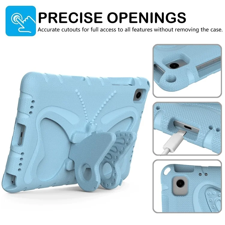 Per Samsung Galaxy Tab A9+ Custodia Butterfly Supporto EVA Custodia Tablet con Cinghia per Spalla - Baby Blue