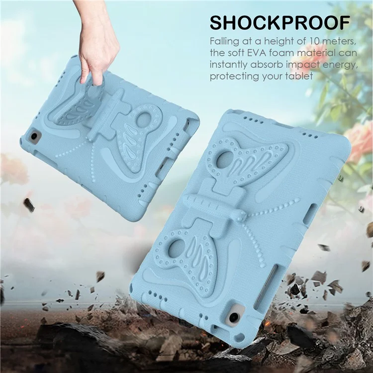 Per Samsung Galaxy Tab A9+ Custodia Butterfly Supporto EVA Custodia Tablet con Cinghia per Spalla - Baby Blue