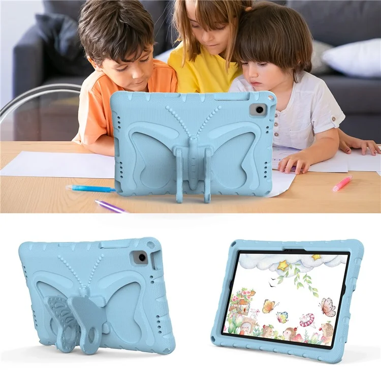 Per Samsung Galaxy Tab A9+ Custodia Butterfly Supporto EVA Custodia Tablet con Cinghia per Spalla - Baby Blue