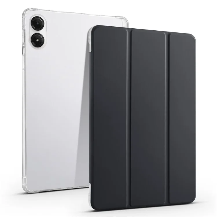 For Xiaomi Redmi Pad Pro / Redmi Pad Pro 5G / Poco Pad Case with Pen Slot Tri-Fold Stand Leather Tablet Cover Auto Wake / Sleep - Black