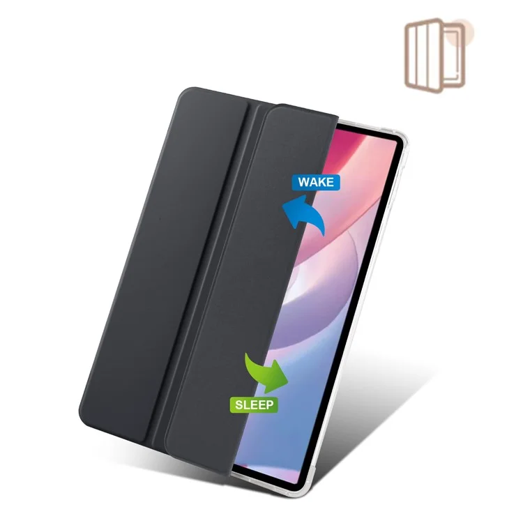 For Xiaomi Redmi Pad Pro / Redmi Pad Pro 5G / Poco Pad Case with Pen Slot Tri-Fold Stand Leather Tablet Cover Auto Wake / Sleep - Black
