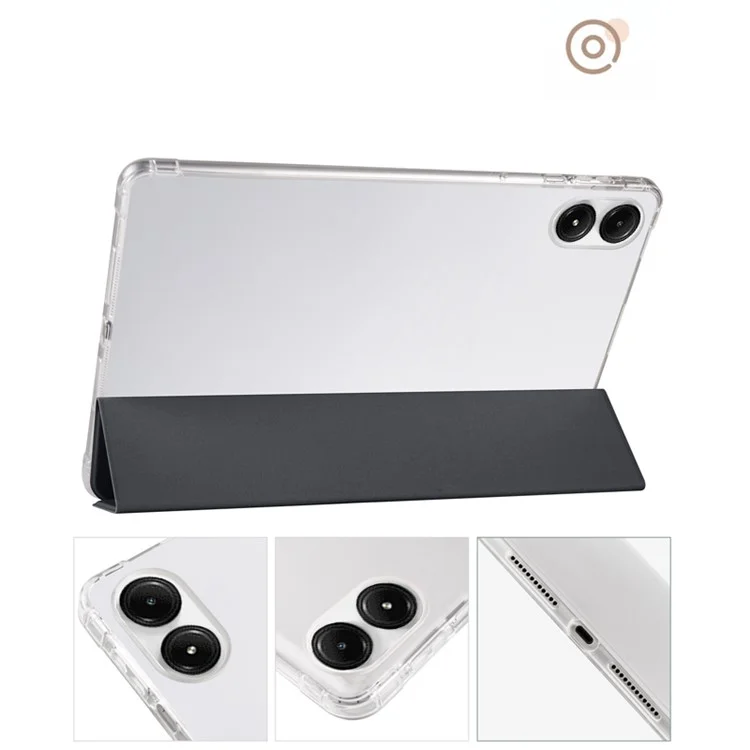 For Xiaomi Redmi Pad Pro / Redmi Pad Pro 5G / Poco Pad Case with Pen Slot Tri-Fold Stand Leather Tablet Cover Auto Wake / Sleep - Black