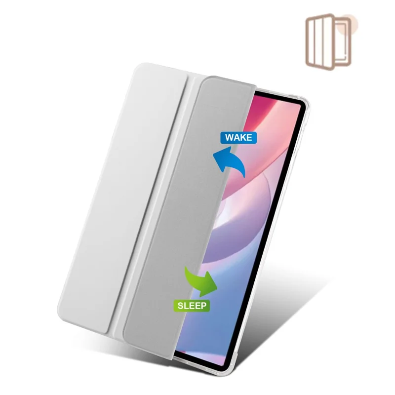 For Xiaomi Redmi Pad Pro / Redmi Pad Pro 5G / Poco Pad Case with Pen Slot Tri-Fold Stand Leather Tablet Cover Auto Wake / Sleep - Grey