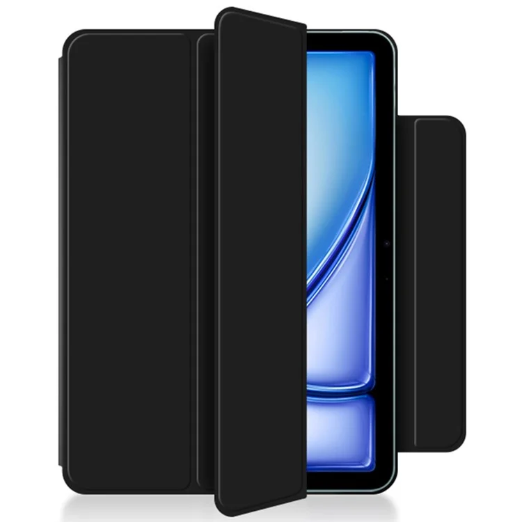 Funda de Soporte para iPad Air 13 (2024) (M2) Estuche Resistente a Golpes Magnético de Cuero PU - Negro