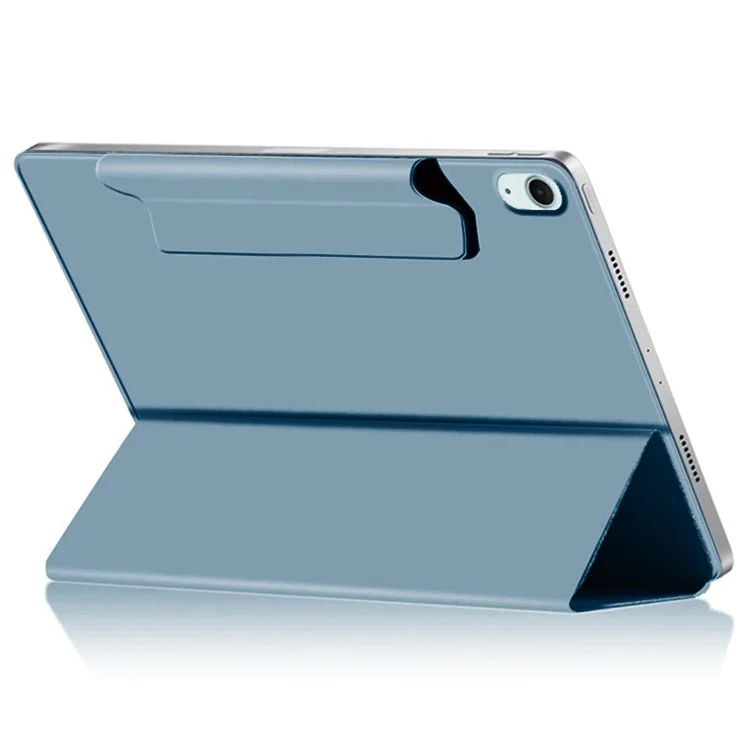 Para iPad Air 13 (2024) (M2) Capa com Suporte Resistente a Choques Magnética de Couro PU Flip Tablet Cover - Azul Cinza