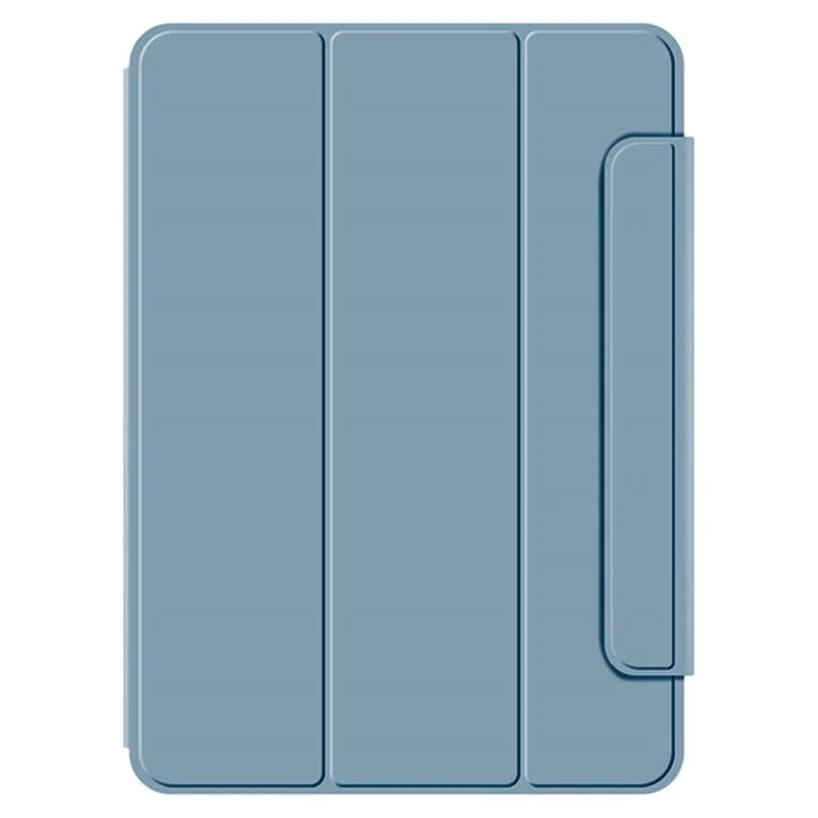 Para iPad Air 13 (2024) (M2) Capa com Suporte Resistente a Choques Magnética de Couro PU Flip Tablet Cover - Azul Cinza