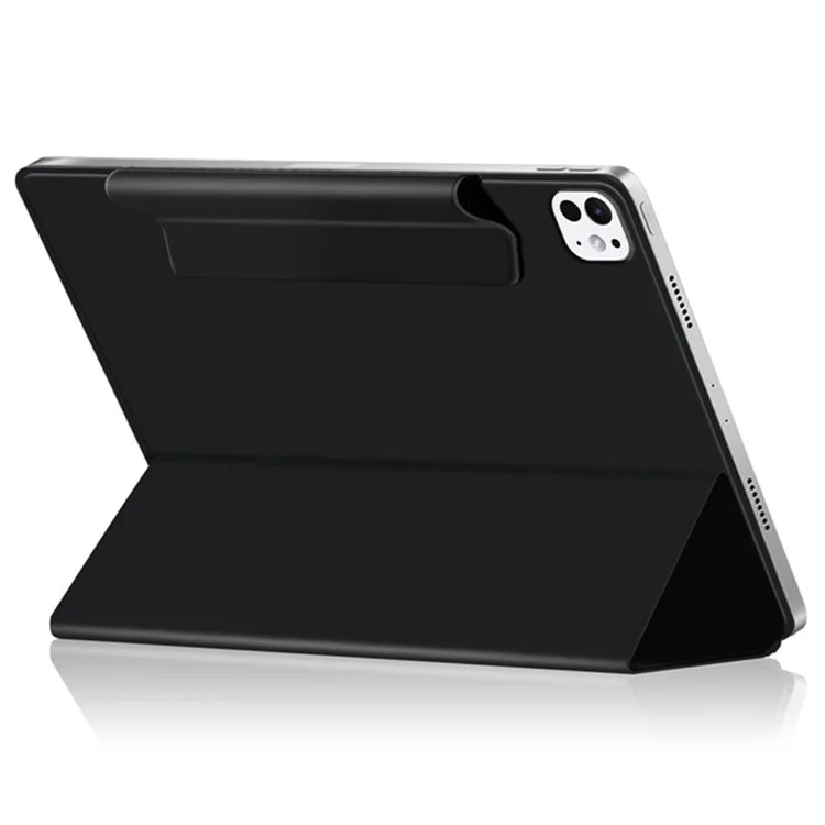 Per iPad Pro 11 (2024) (M4) Custodia Attacco Magnetico Pelle PU Antiurto Custodia Tablet con Supporto Tri-Fold - Nero