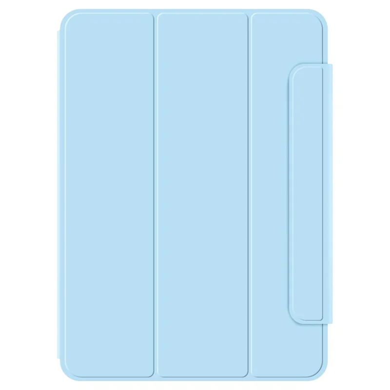 For iPad Pro 11 (2025) / 11 (2024) Case Magnetic Attachment PU Leather Drop-Proof Tablet Cover with Tri-Fold Stand - Baby Blue
