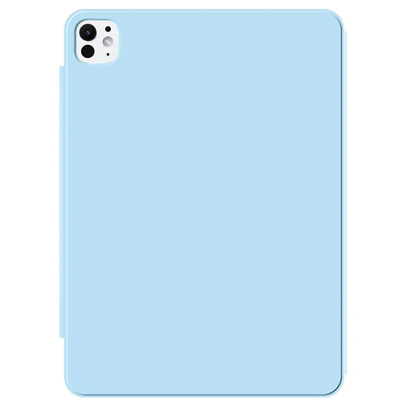 For iPad Pro 11 (2025) / 11 (2024) Case Magnetic Attachment PU Leather Drop-Proof Tablet Cover with Tri-Fold Stand - Baby Blue