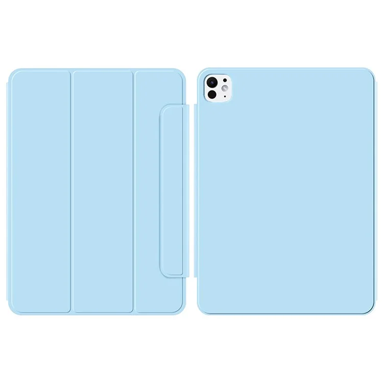 Per iPad Pro 13 (2024) (M4) Custodia con Attacco Magnetico in Pelle PU Pieghevole a Tre Ante Cover Tablet - Baby Blue