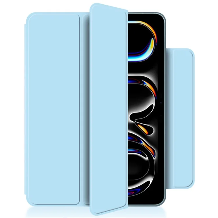 Per iPad Pro 13 (2024) (M4) Custodia con Attacco Magnetico in Pelle PU Pieghevole a Tre Ante Cover Tablet - Baby Blue