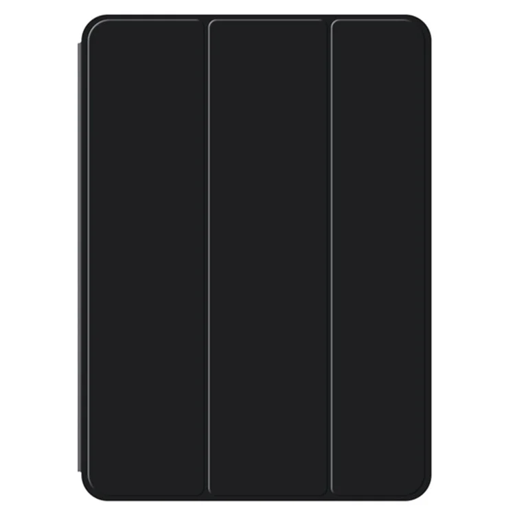 Para iPad Air 11 (2024) (M2) Funda a prueba de golpes Accesorio magnético Cubierta de piel PU + TPU Soporte de tres pliegues - Negro