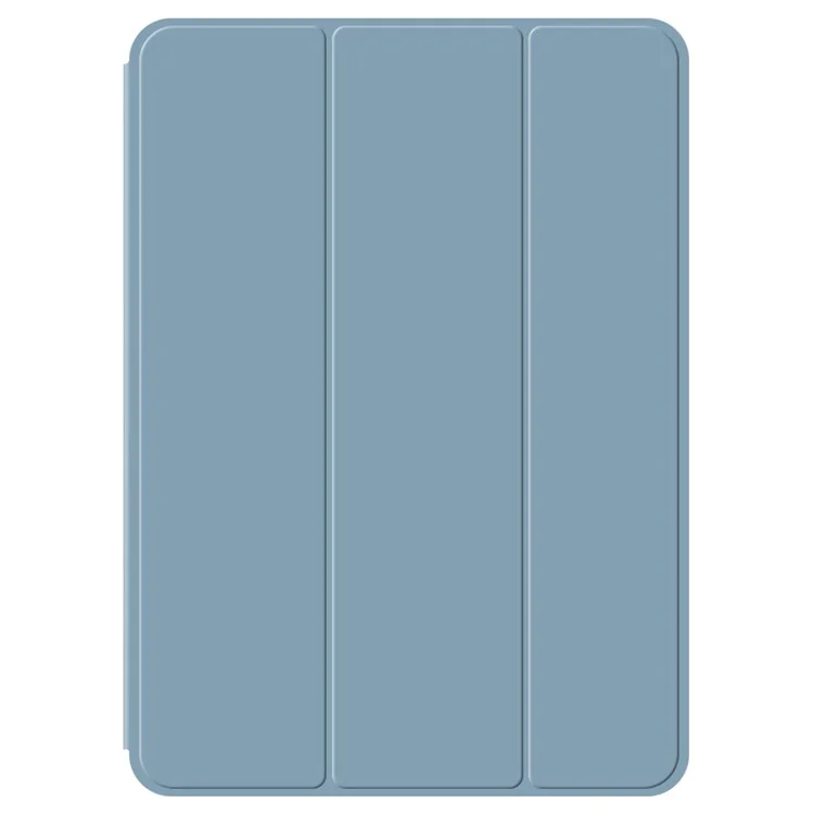 Para iPad Air 11 (2024) (M2) Capa à prova de choques com Fixação Magnética Couro PU + Capa Protetora Dobrável em Triplo em TPU - Azul Cinza