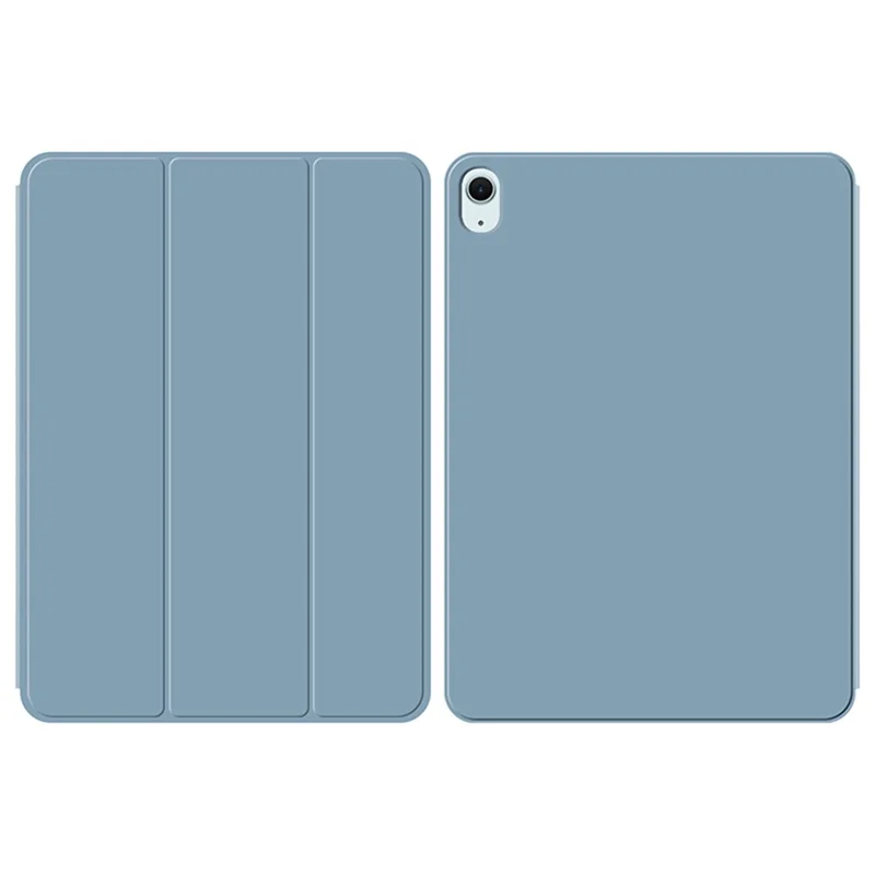 For iPad Air 13 (2026) / (2025) / (2024) / Pro 12.9 (2022) / (2021) / (2020) / (2018) Tri-Fold Stand Case PU Leather + TPU Tablet Cover - Grey Blue