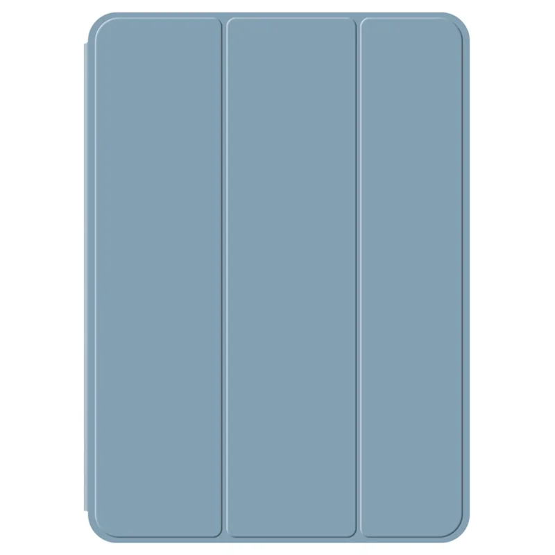 For iPad Pro 11 (2025) / 11 (2024) Case Magnetic Attachment Tri-Fold Stand Protective Shell - Grey Blue
