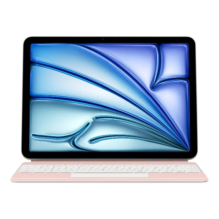 For iPad Air 13 (2025) / (2024) / Pro 12.9 (2022) / (2021) / (2020) / (2018) Bluetooth-Compatible Keyboard + Leather Tablet Case - Pink