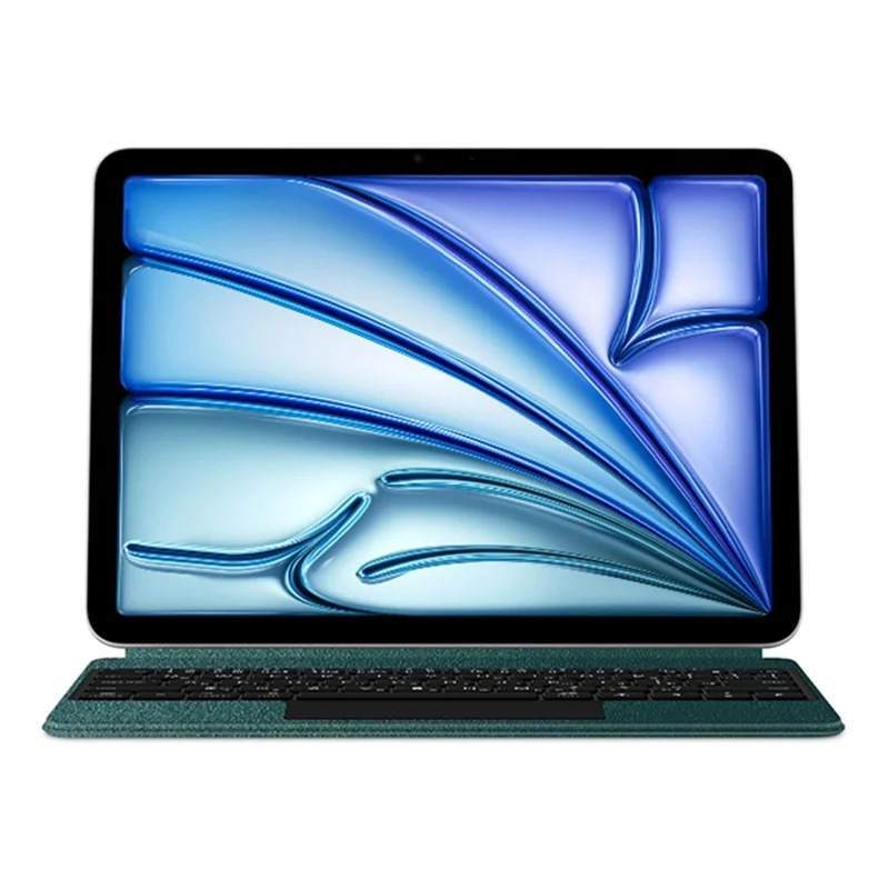 For iPad Air 13 (2026) / (2025) / (2024) / Pro 12.9 (2022) / (2021) / (2020) / (2018) Bluetooth-Compatible Keyboard + Leather Tablet Case - Green