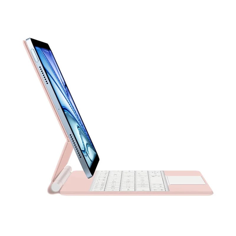 For iPad Air 11 (2026) / (2025) / (2024) / Air (2022) / (2020) / Pro 11 (2022) / (2021) / (2020) / (2018) Bluetooth-Compatible Keyboard Leather Case - Pink