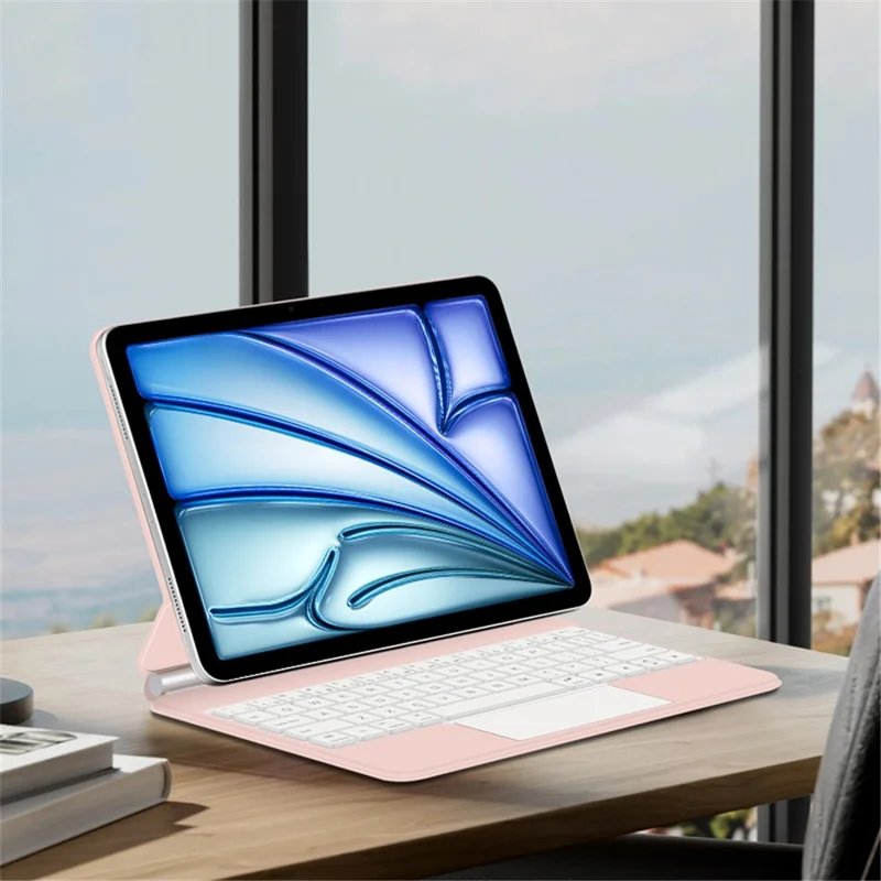 For iPad Air 11 (2026) / (2025) / (2024) / Air (2022) / (2020) / Pro 11 (2022) / (2021) / (2020) / (2018) Bluetooth-Compatible Keyboard Leather Case - Pink