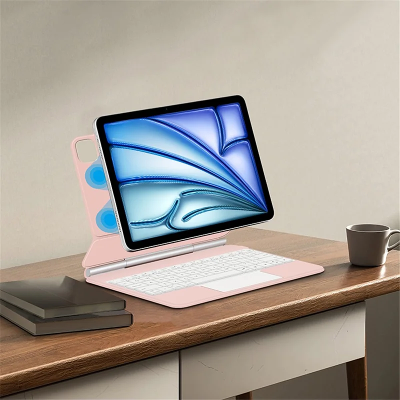 For iPad Air 11 (2026) / (2025) / (2024) / Air (2022) / (2020) / Pro 11 (2022) / (2021) / (2020) / (2018) Bluetooth-Compatible Keyboard Leather Case - Pink