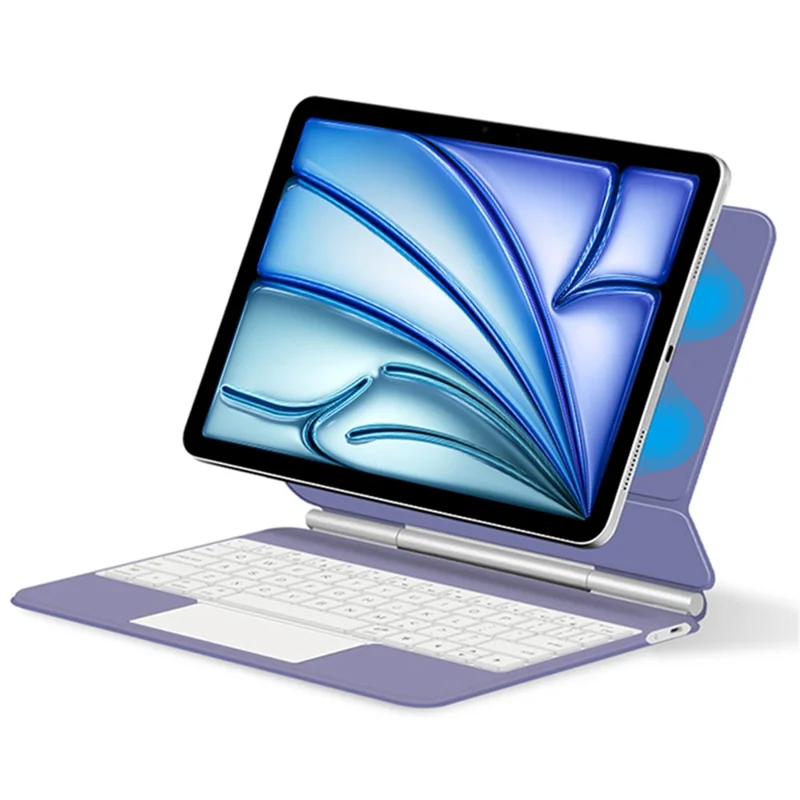 For iPad Air 11 (2026) / (2025) / (2024) / Air (2022) / (2020) / Pro 11 (2022) / (2021) / (2020) / (2018) Bluetooth-Compatible Keyboard Leather Case - Purple