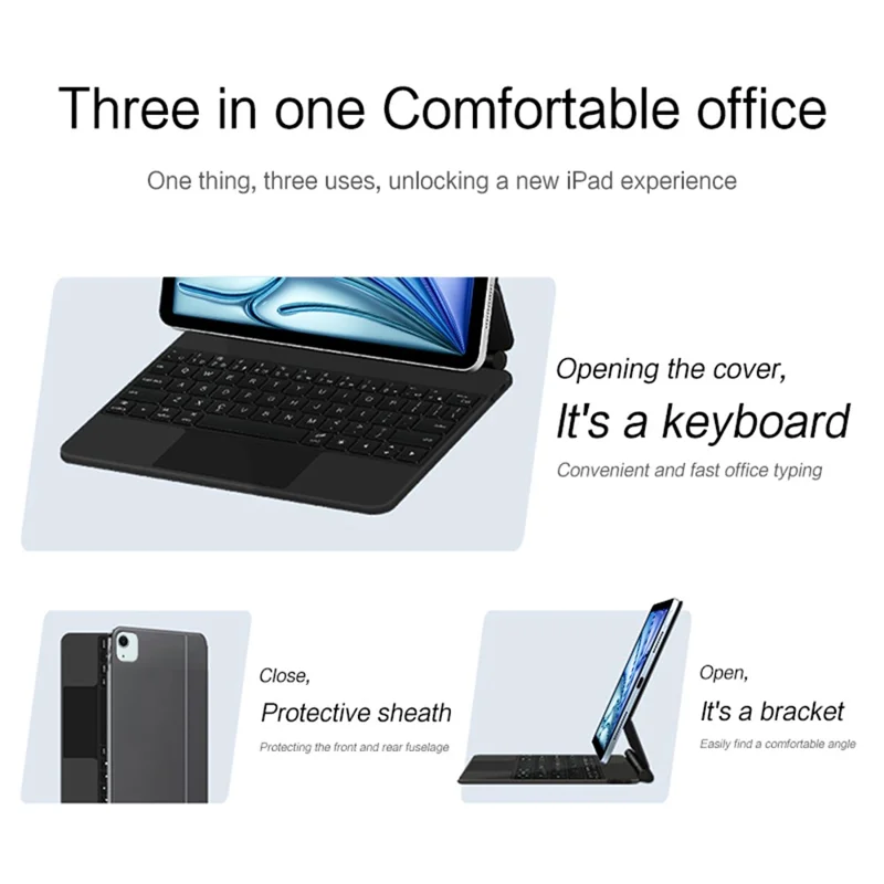 For iPad Air 11 (2026) / (2025) / (2024) / Air (2022) / (2020) / Pro 11 (2022) / (2021) / (2020) / (2018) Bluetooth-Compatible Keyboard Leather Case - Purple