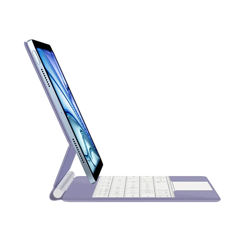 For iPad Air 11 (2026) / (2025) / (2024) / Air (2022) / (2020) / Pro 11 (2022) / (2021) / (2020) / (2018) Bluetooth-Compatible Keyboard Leather Case - Purple
