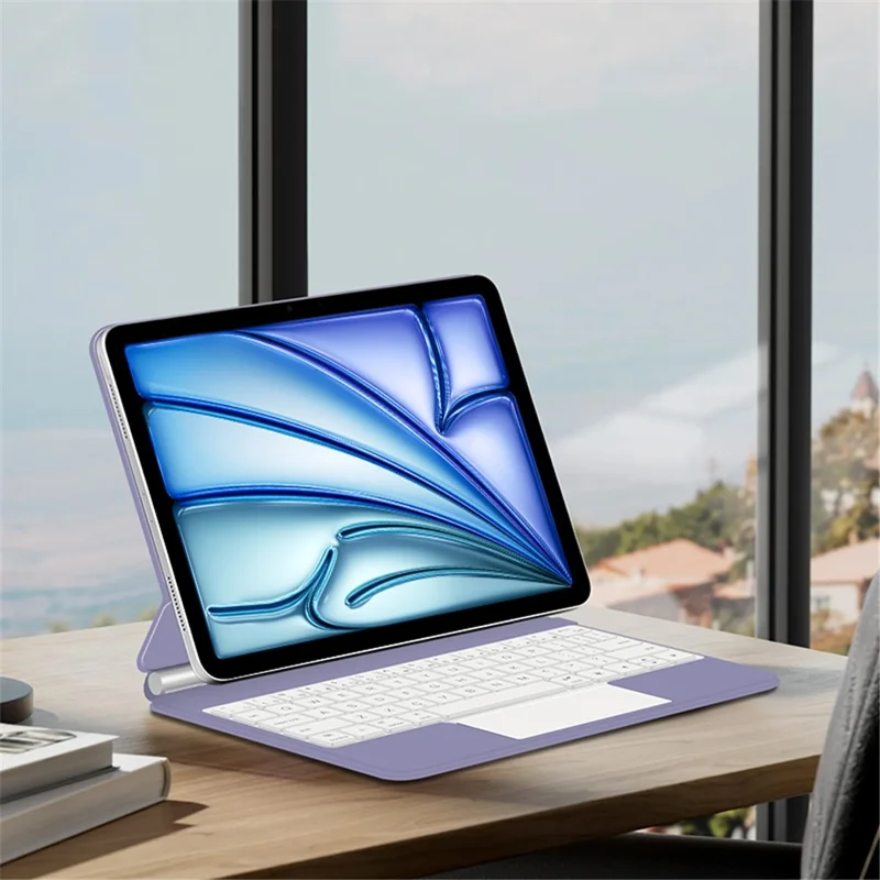 For iPad Air 11 (2026) / (2025) / (2024) / Air (2022) / (2020) / Pro 11 (2022) / (2021) / (2020) / (2018) Bluetooth-Compatible Keyboard Leather Case - Purple