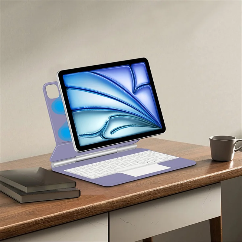 For iPad Air 11 (2026) / (2025) / (2024) / Air (2022) / (2020) / Pro 11 (2022) / (2021) / (2020) / (2018) Bluetooth-Compatible Keyboard Leather Case - Purple