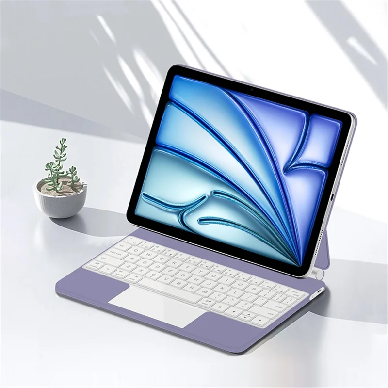 For iPad Air 11 (2026) / (2025) / (2024) / Air (2022) / (2020) / Pro 11 (2022) / (2021) / (2020) / (2018) Bluetooth-Compatible Keyboard Leather Case - Purple