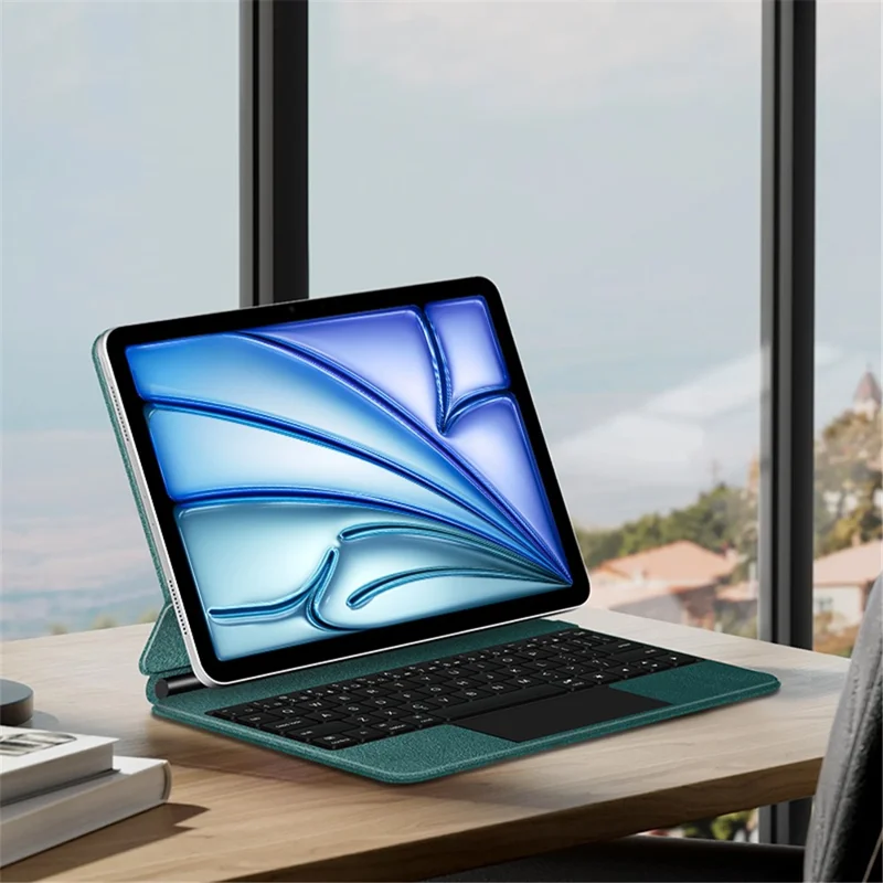 Til iPad Air 11 (2025) / (2024) / Air (2022) / (2020) / Pro 11 (2022) / (2021) / (2020) / (2018) Bluetooth-kompatibel tastatur i læderetui - Grøn