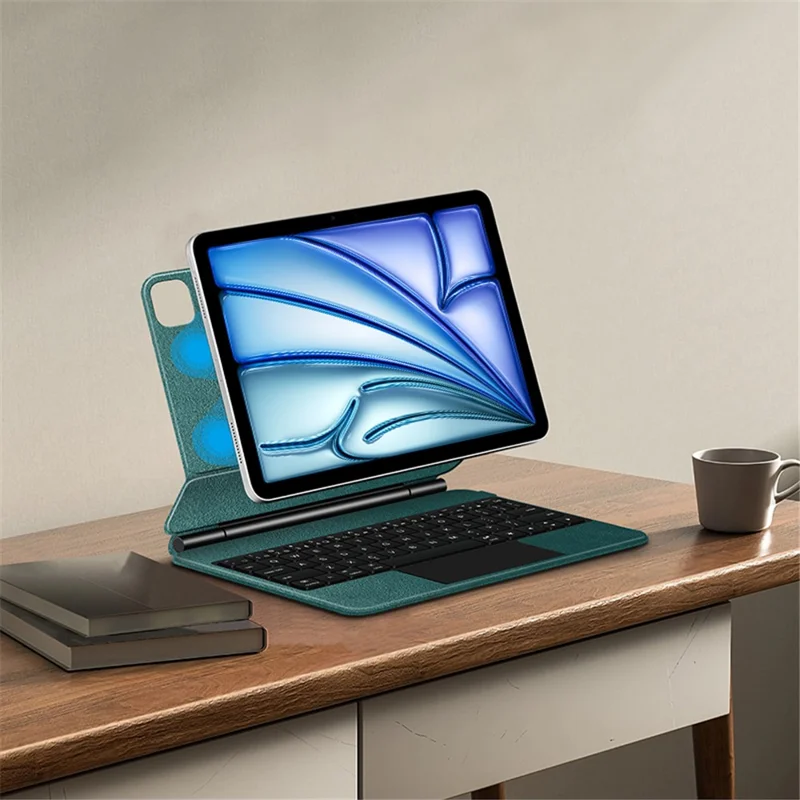 Til iPad Air 11 (2025) / (2024) / Air (2022) / (2020) / Pro 11 (2022) / (2021) / (2020) / (2018) Bluetooth-kompatibel tastatur i læderetui - Grøn