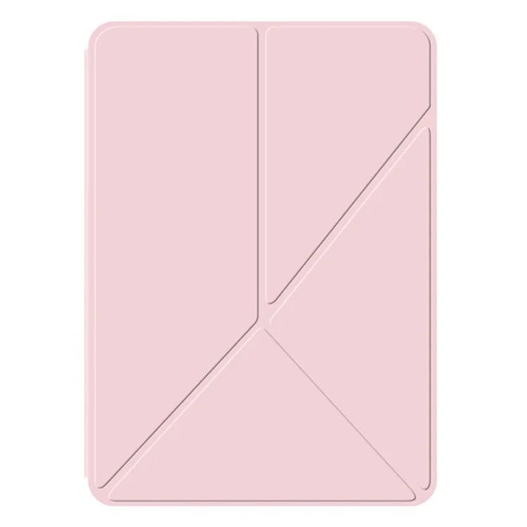 Para iPad Pro 11 (2024) (M4) Case Magnetic Attachment PU Leather Origami Stand Tablet Cover - Pink