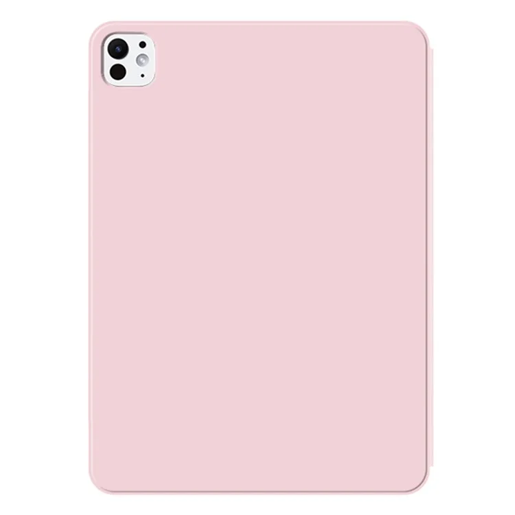 Para iPad Pro 11 (2024) (M4) Case Magnetic Attachment PU Leather Origami Stand Tablet Cover - Pink