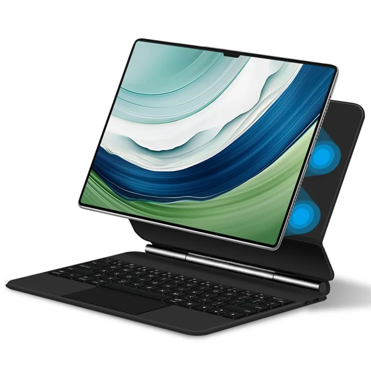 For Huawei MatePad Pro 13.2 Magnetic Floating Bluetooth-compatible Keyboard + Leather Tablet Case - Black