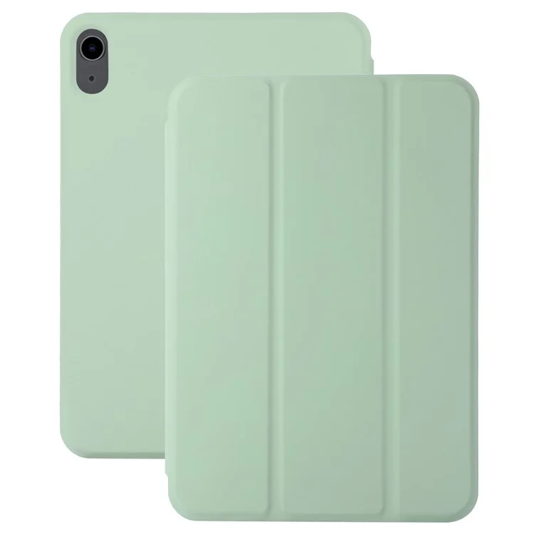 Pour iPad Air 13 (2024) Étui Tri-Fold Stand Housse en Cuir Tablette Absorption Magnétique - Vert Matcha