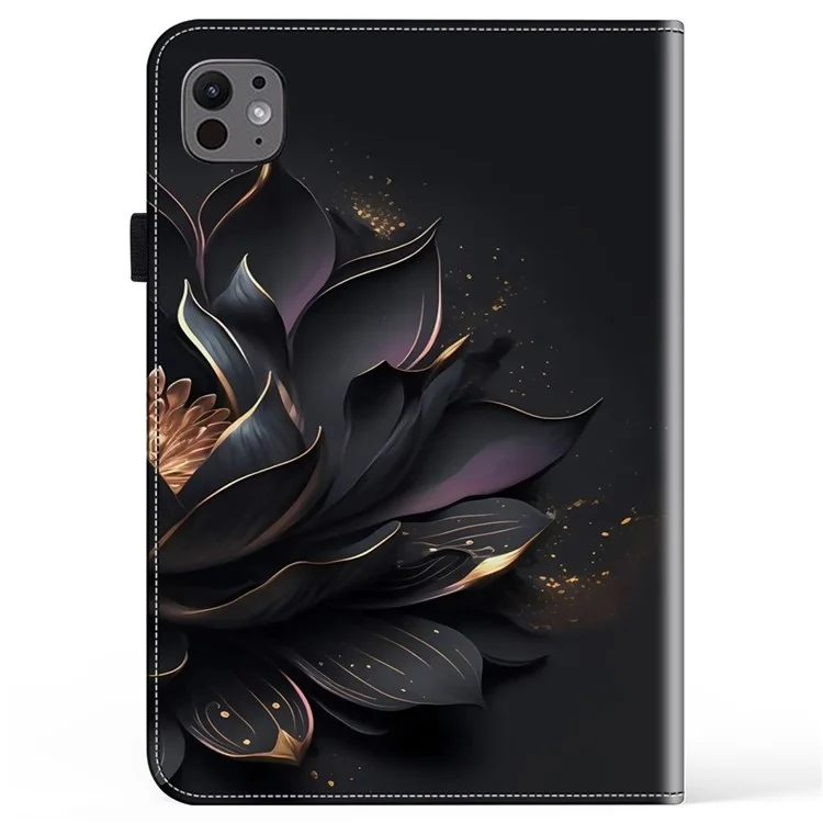 Per iPad Pro 13 (2024) Custodia in pelle PU con stampa a motivo Custodia protettiva per tablet con funzione di supporto - Fiore