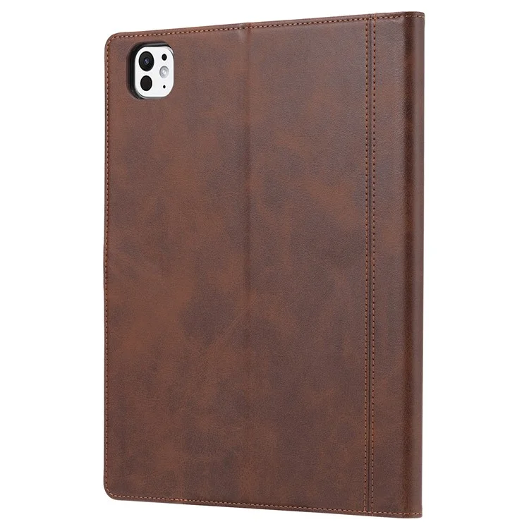 Para iPad Pro 13 (2024) Capa Slot Exterior do Cartão Carteira de Couro Capa Tablet com Despertar / Sono Automático - Café