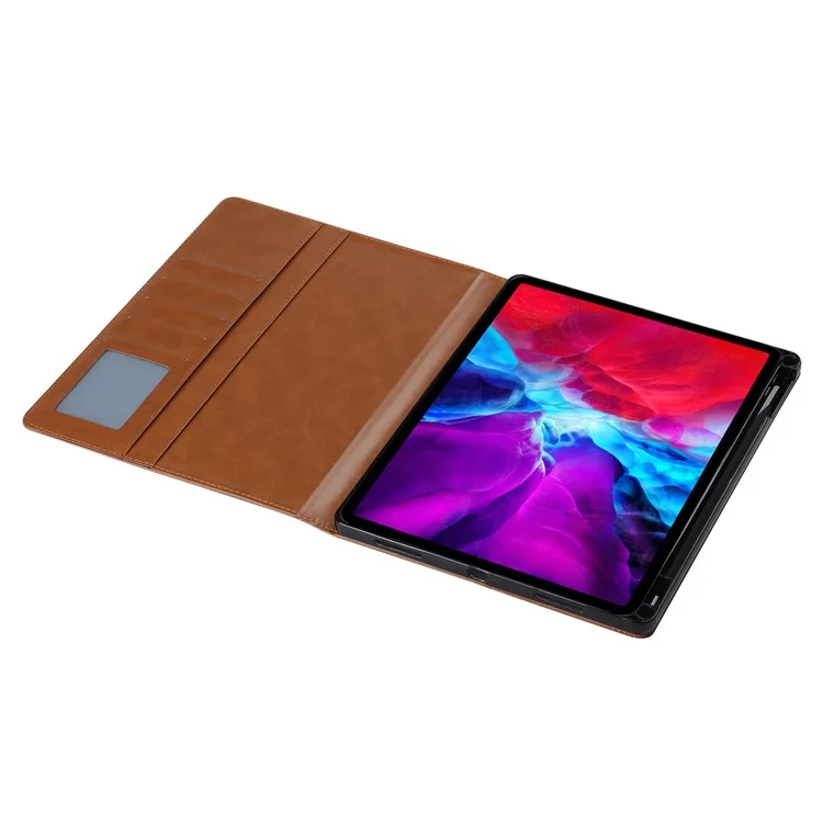 Für iPad Pro 11 (2024) Kartenfach-Geldbörsen-Hülle PU-Leder Automatisches Aufwachen/Schlafen Tablet-Hülle mit Stiftfach - Rot