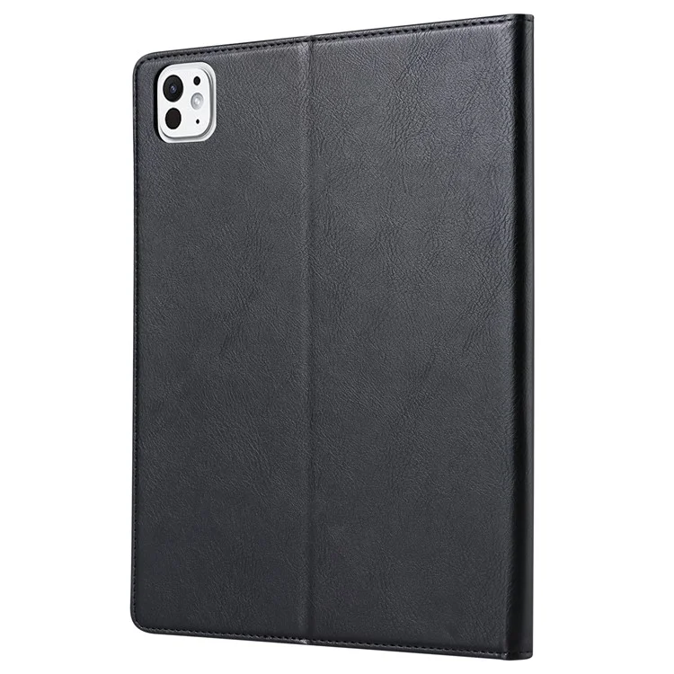 Para iPad Pro 13 (2024) Capa Exterior Slot de Cartão Carteira Capa de Couro Tablet com Despertar / Dormir Automático - Preto