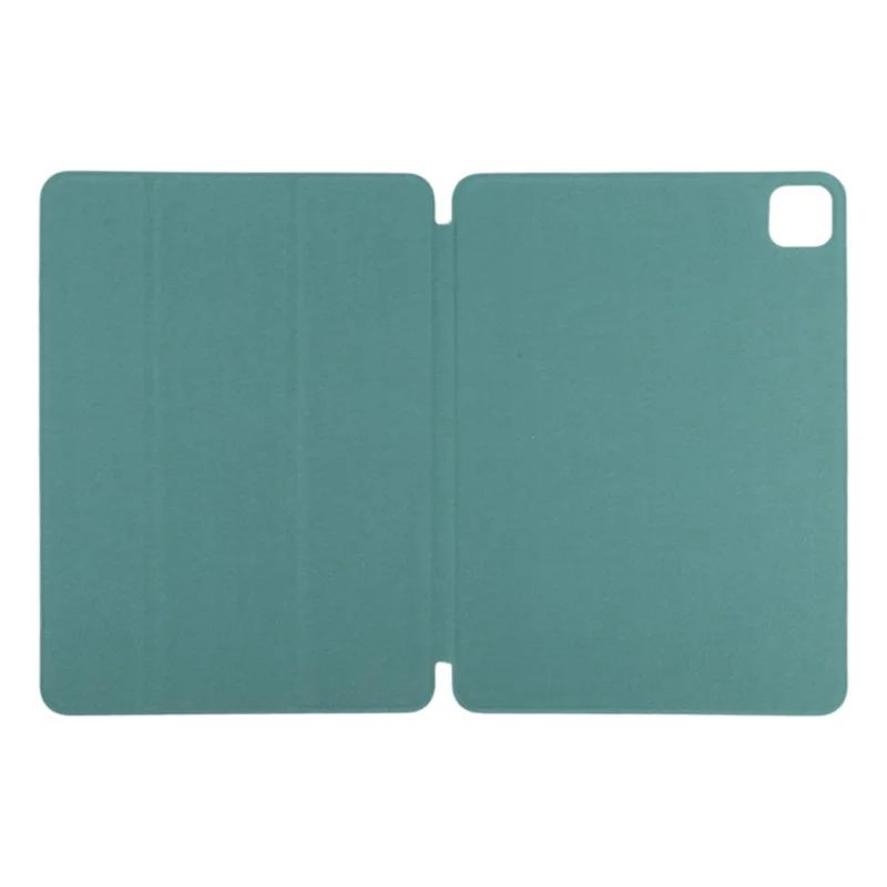 Für iPad Pro 11 (2024) Hülle PU-Leder Tri-Fold Stand Magnetisches Verschließen Tablet-Abdeckung - Mitternachtsgrün