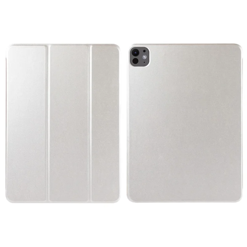 For iPad Pro 13 (2025) / 13 (2024) Case Tri-Fold Stand Magnetic Closing PU Leather Tablet Cover - Grey
