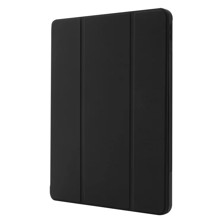 Para iPad Pro 11 (2024) Case Skin-Touch Tri-Fold Stand Leather Tablet Cover com Suporte para Lápis - Verde Escuro - Preto