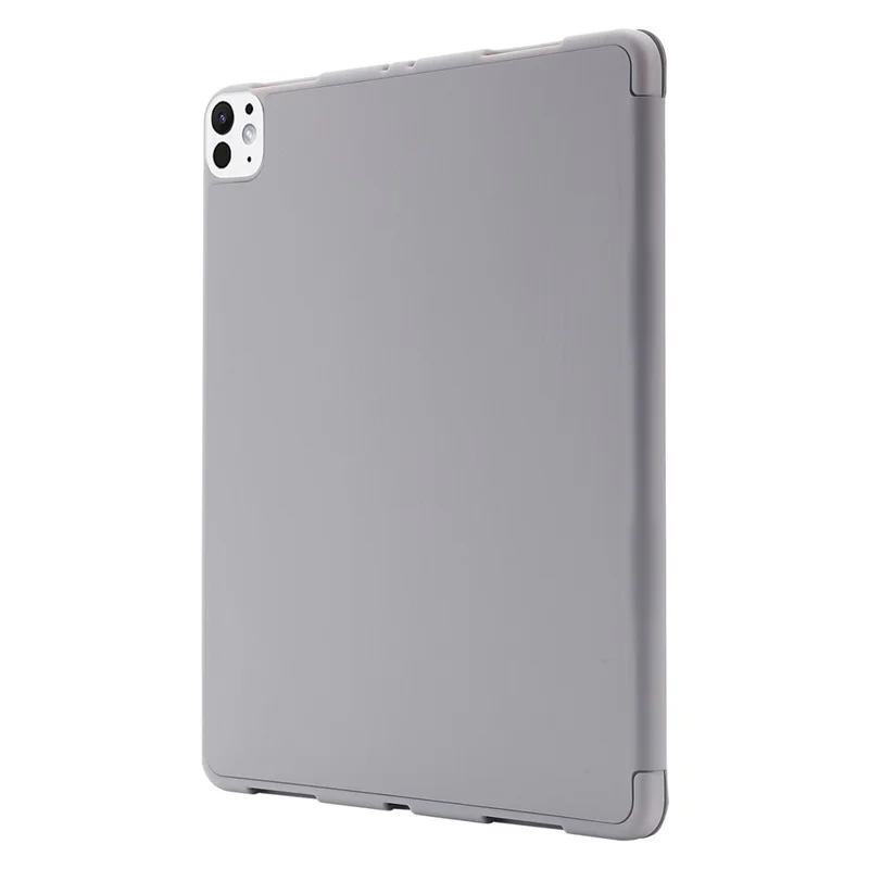Para el caso de iPad Pro 11 (2024) Skin-Touch Tri-Fold Stand Leather Tablet Cover con Pencil Holder - Blackish Green - Grey