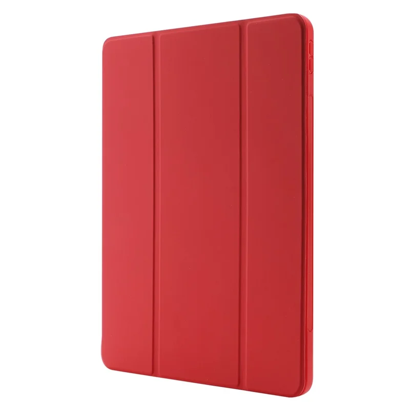 Funda para iPad Pro 11 (2024) Piel táctil Soporte plegable de tres pliegues Funda de tableta con soporte para lápiz - Verde negruzco - Rojo